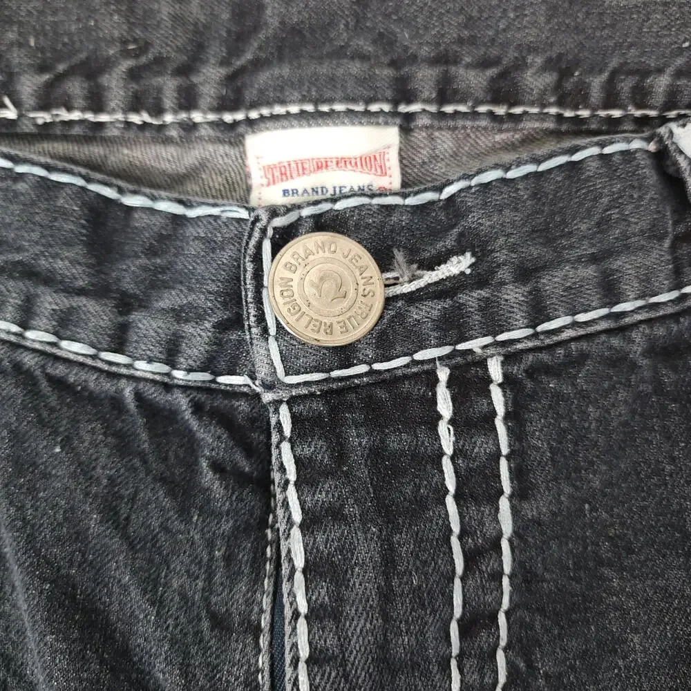 True Religion Men's Joey Row Seat Black Jeans 37x35‎ (Actual) Missing Pocket